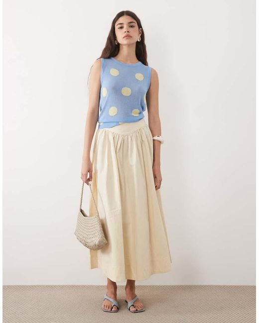 ASOS Blue Fine Knit Sheer Tank Top