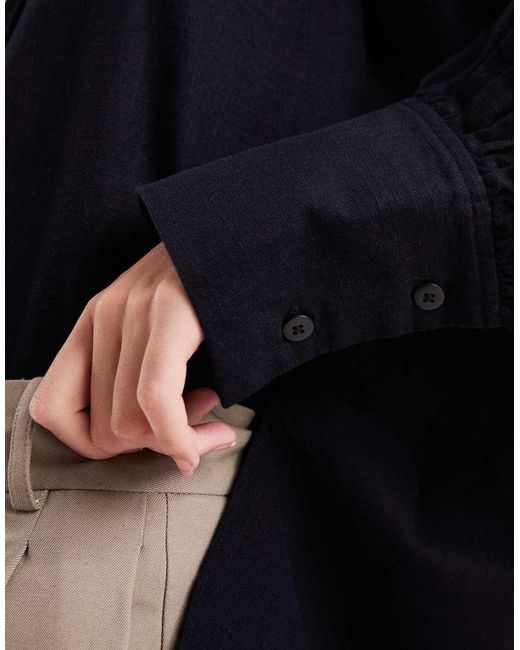 ASOS Black Linen Look Shirt