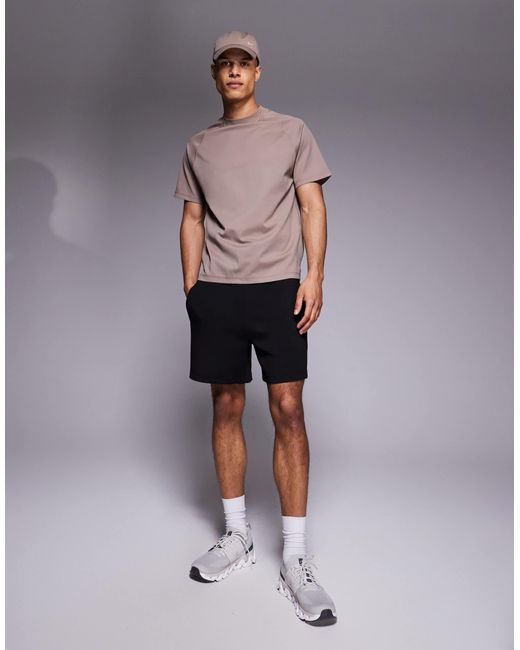 Icon - short oversize molletonné en coton épais à séchage rapide 4505 pour homme en coloris Black