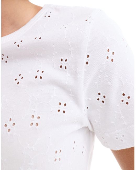 ASOS White Broderie Baby Tee