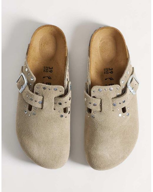 Birkenstock Natural Boston Rivet Clogs