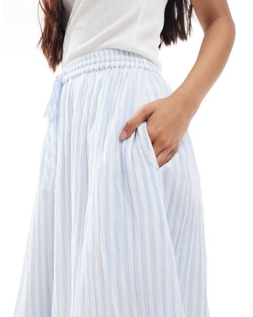 Miss Selfridge White – blau gestreifter maxirock