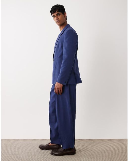 ASOS Blue Barrel Leg Suit Pants for men