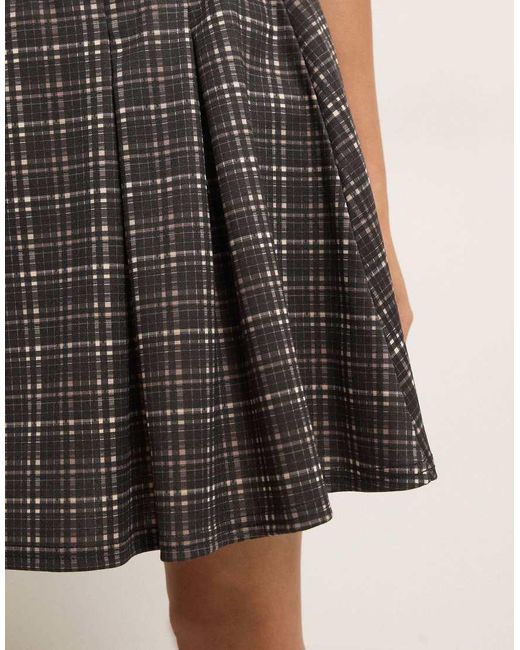 PixieGirl Gray Petite Check Mini Skirt