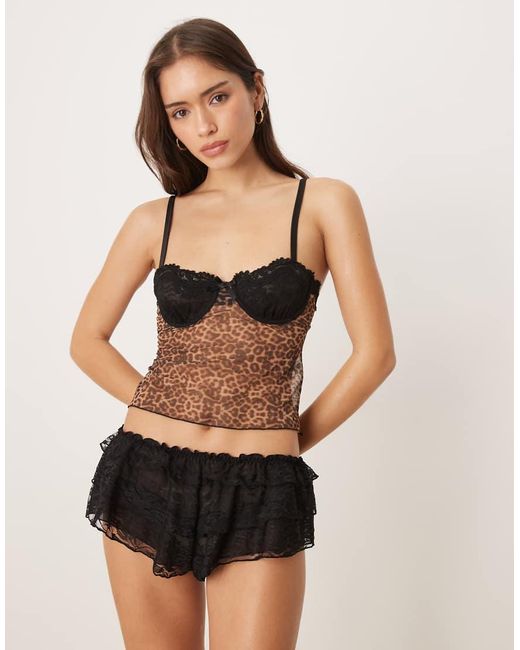 KAT THE LABEL Black Alix Lace Cup Detail Cami Top