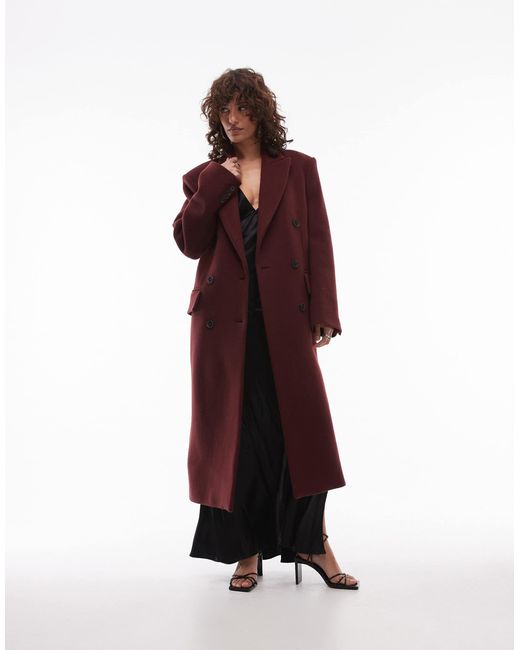 ARKET Red – zweireihiger maxi-mantel aus wollmix
