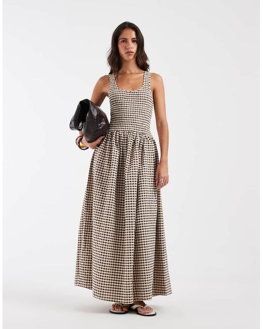 ASOS White Shirred Maxi Dress