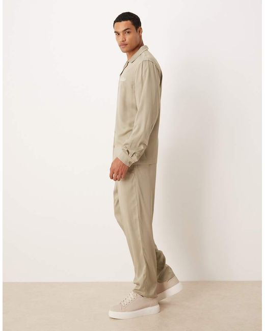 Pantalones Marrones De Corte Tapered De (Parte De Un Conjunto) ASOS de hombre de color Natural