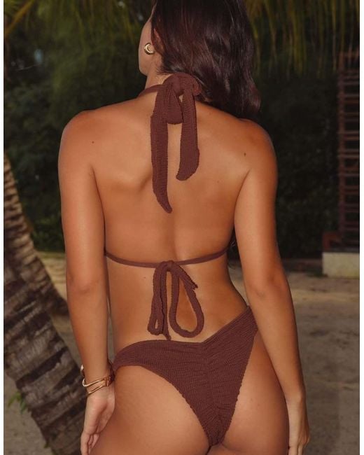 Moda Minx Brown Canaria Scrunch Fixed Bikini Bottoms