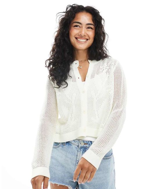 Miss Selfridge White Summer Floral Jacquard Cardigan