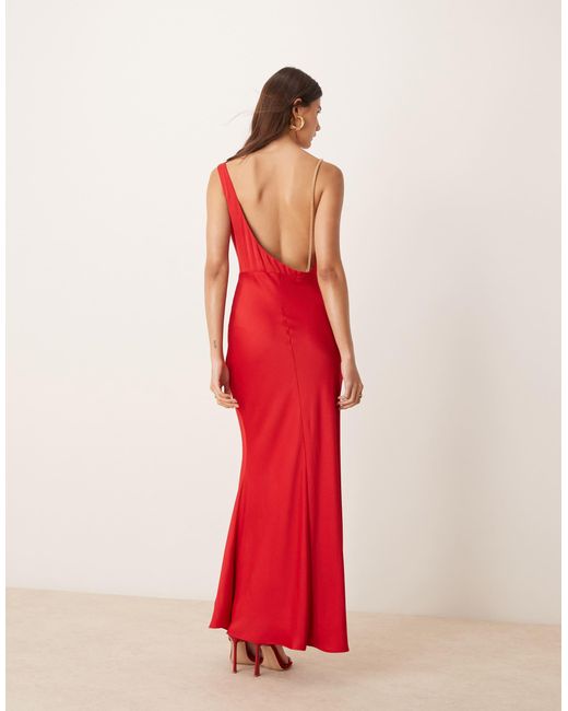 Forever New Red – satin-maxikleid