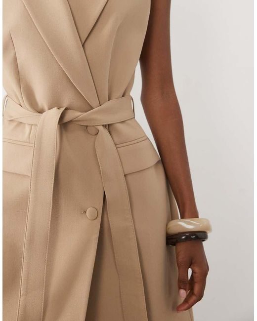 Miss Selfridge Natural Tailored Sleeveless Blazer Dress