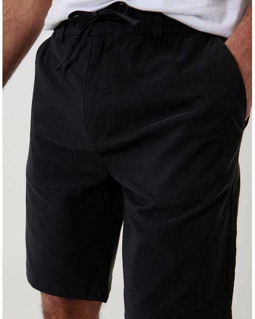 Threadbare White Elasticated Waist Stretch Chino Shorts for men