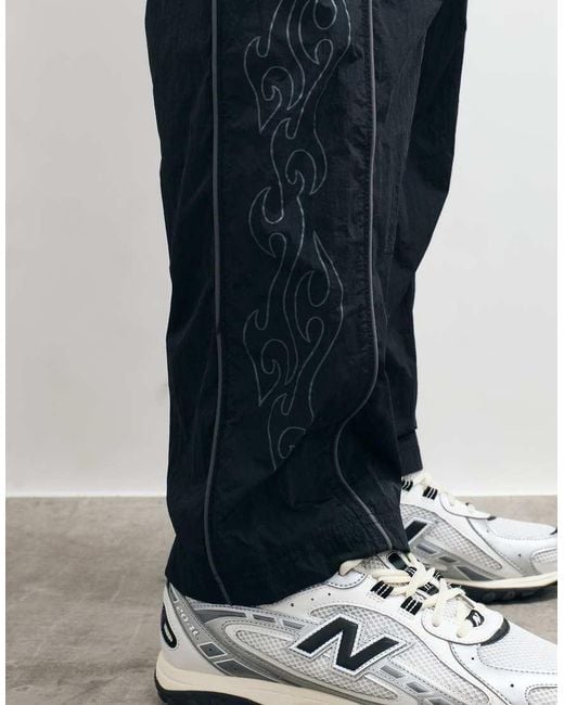 Hollister White Baggy Side Graphic Track Pant for men