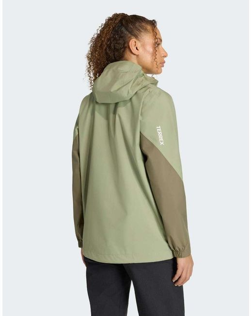 Adidas Originals Green Terrex Multi 2.5 Layer Climaproof Rain Jacket