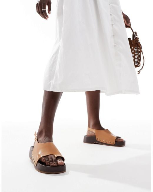 Glamorous Brown Clog Sandals