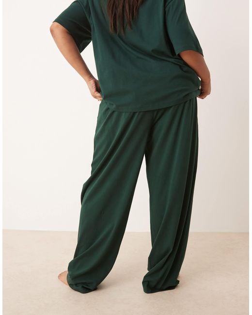 ASOS Green Asos Design Curve Mix & Match Cotton Pajama Pants