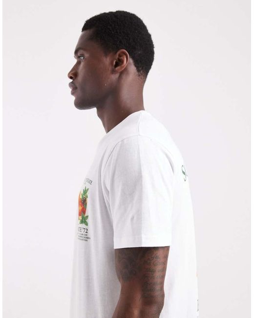 Brave Soul White Short Sleeve Cocktail Graphic T-Shirt for men