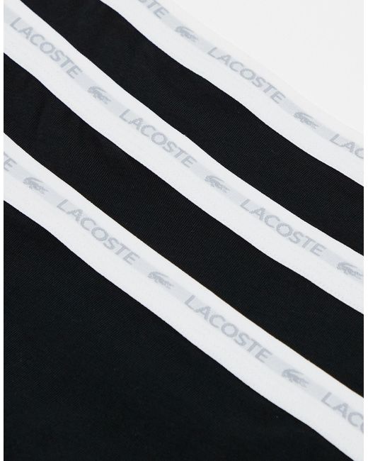 Confezione da 3 slip neri con logo di Lacoste in Black