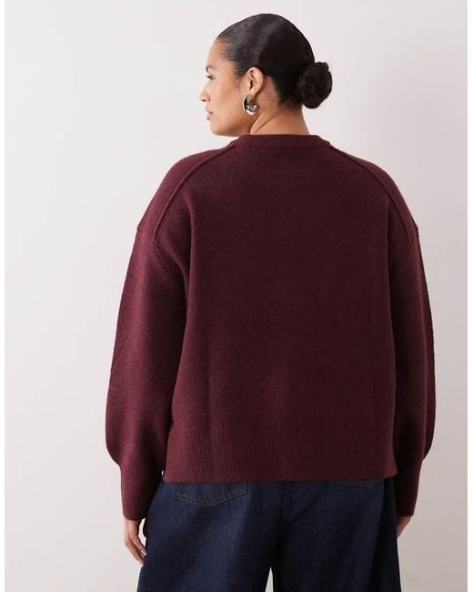 ASOS Red Asos Design Curve Boxy Jumper With Side Split Detail