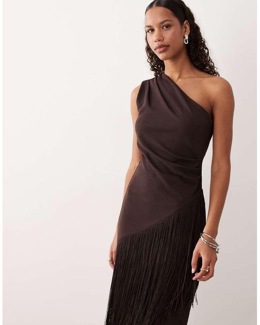 Gina Tricot Asymmetrische Top Met Lange Pasvorm En Franje in het Multicolor