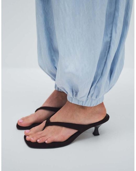 ASOS Blue Tailored Cuff Hem Balloon Trousers