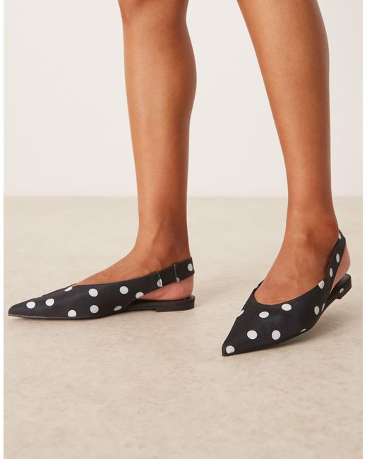 ASOS Brown – linford – ballerinas mit fersenriemchen und punktemuster