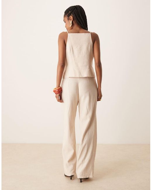 Y.A.S Natural Linen Touch Tailored High Waist Wide Leg Trouser Co-ord