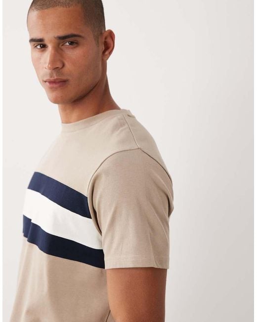 ASOS White Heavyweight Regular Fit T-Shirt With Contrast Panels for men