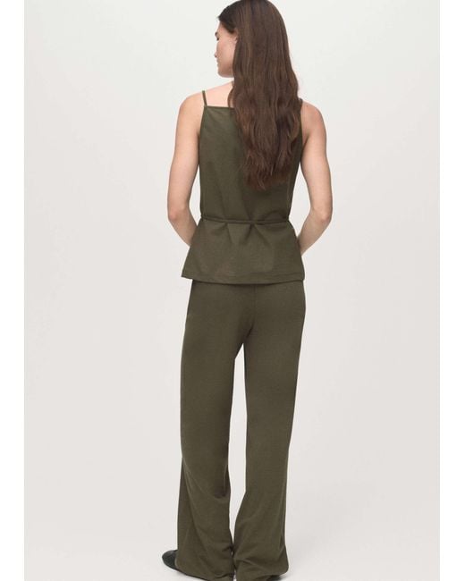 Top d'ensemble noué à la taille avec bretelles fines et encolure carrée - kaki Mango en coloris Green