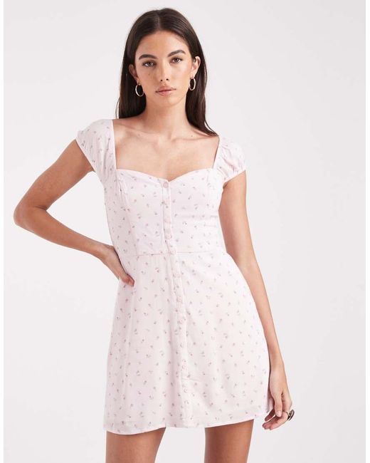 Hollister Pink Short Sleeve Button Through Mini Dress