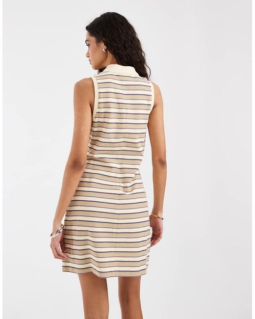& Other Stories White Mini Dress With Button Collar Detail