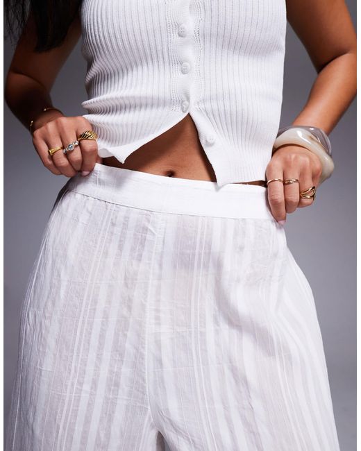 River Island Purple Broderie Wide Leg Pants