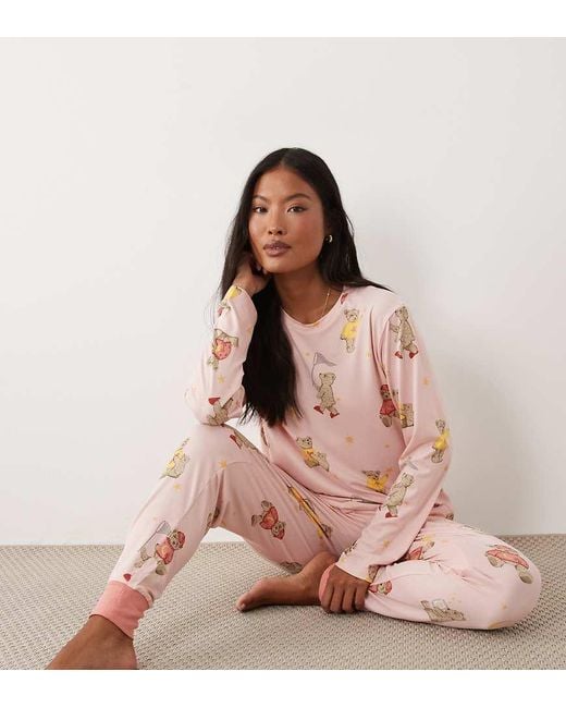 Chelsea Peers Pink Petite Long Sleeve Pyjama Set