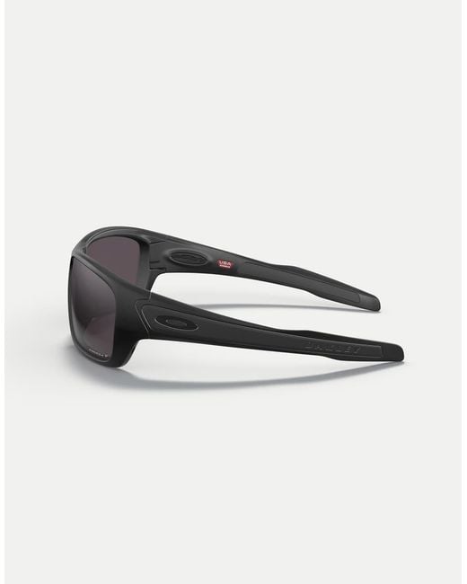 Oakley Black Turbine Rectangle Polarised Sunglasses With Lens for men