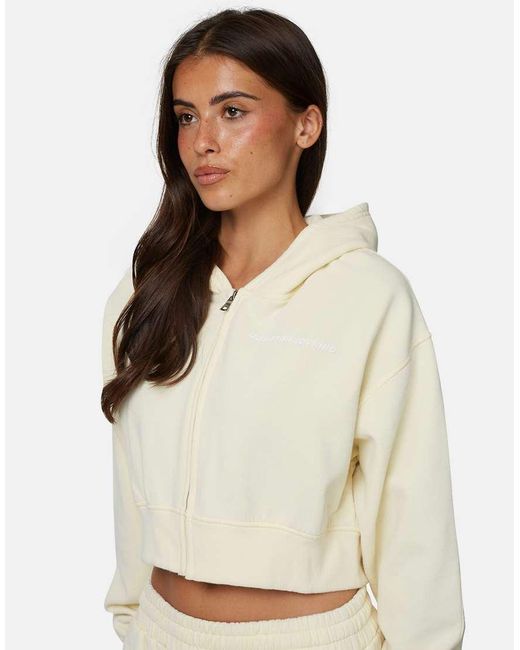 Good For Nothing Natural Vintage Wash Cropped Zip Through Hoodie