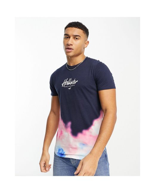 Hollister T shirt Met Lange Pasvorm En Logo Op in het Blauw voor