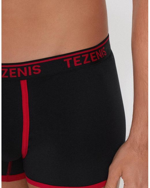 Tezenis Black Boxers With Contrasting Trim for men