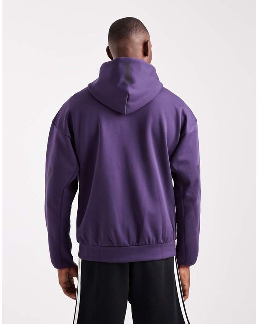 Adidas Originals Purple Z.N.E. Full-Zip Hooded Track Jacket for men