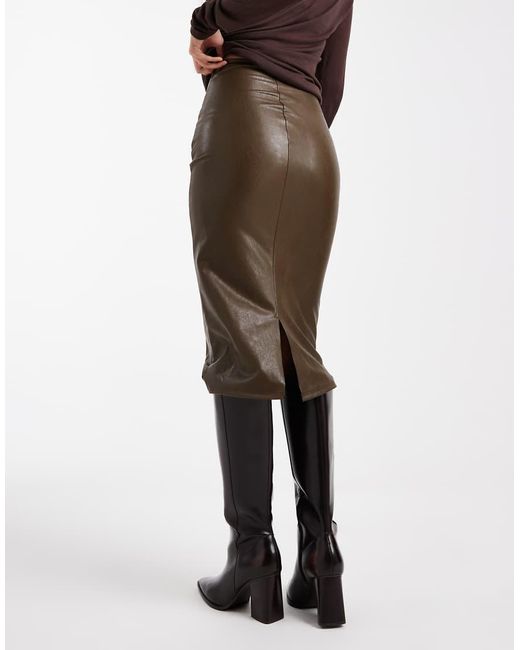 Commando Brown Midi Skirt