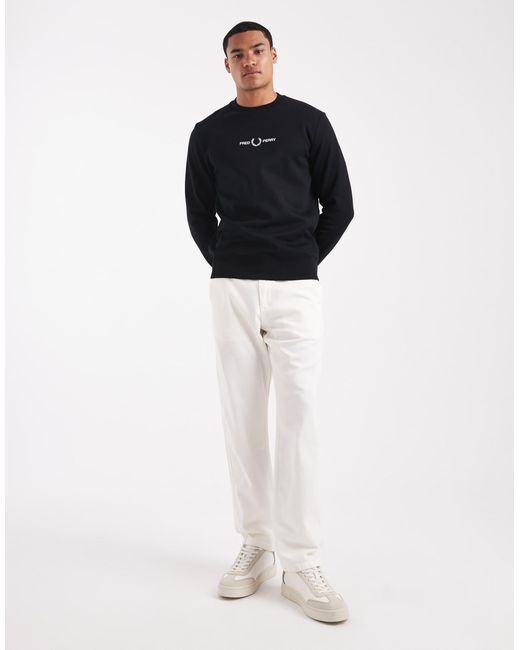 Sweat brodé Fred Perry pour homme en coloris Blue