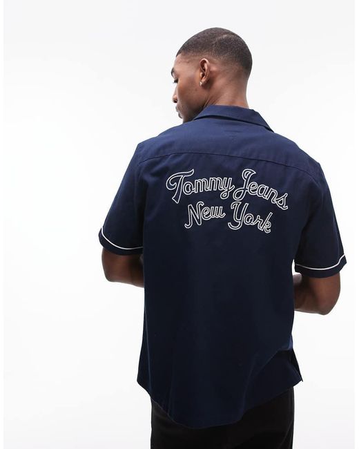 Tommy Hilfiger Blue Bowling Shirt for men