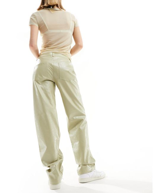 Pantaloni a fondo ampio color salvia chiaro di Noisy May in White