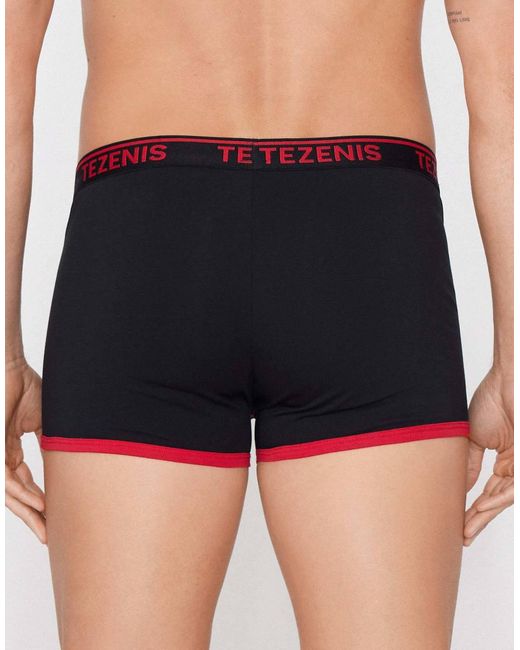 Tezenis Black Boxers With Contrasting Trim for men