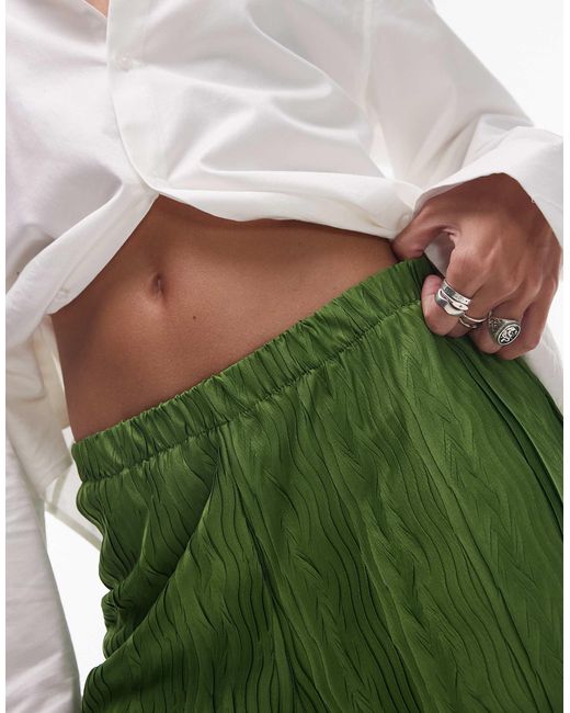 Short ample plissé - olive TOPSHOP en coloris Green