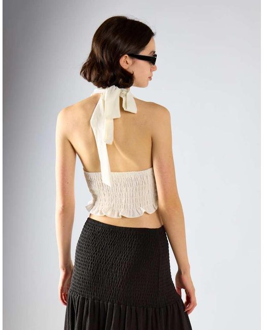 Glamorous White Smocked Halter Top