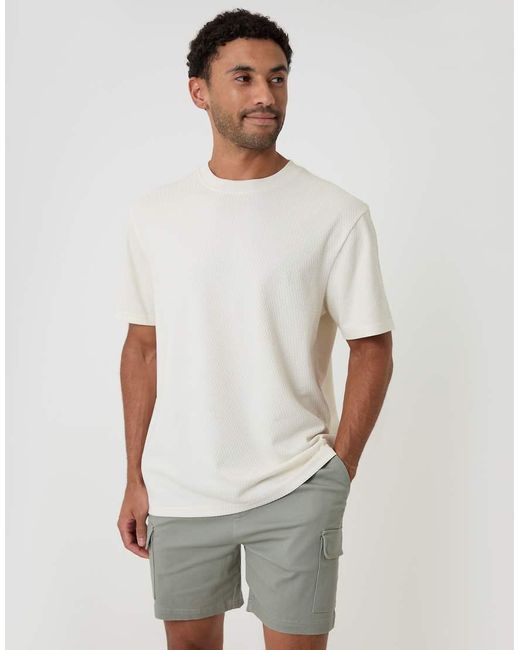 Threadbare Green Shorter Length Stretch Cargo Shorts for men