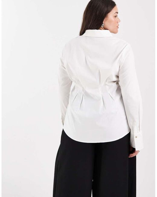 Vero Moda White Cinched Waist Shirt