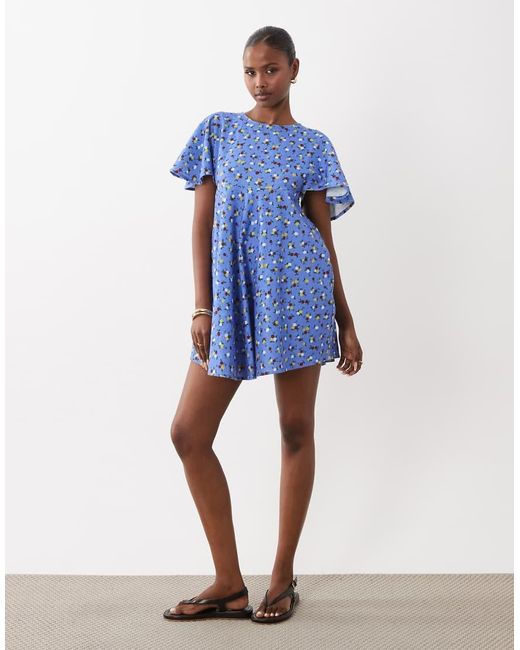 ASOS Blue Smock T-shirt Mini Dress