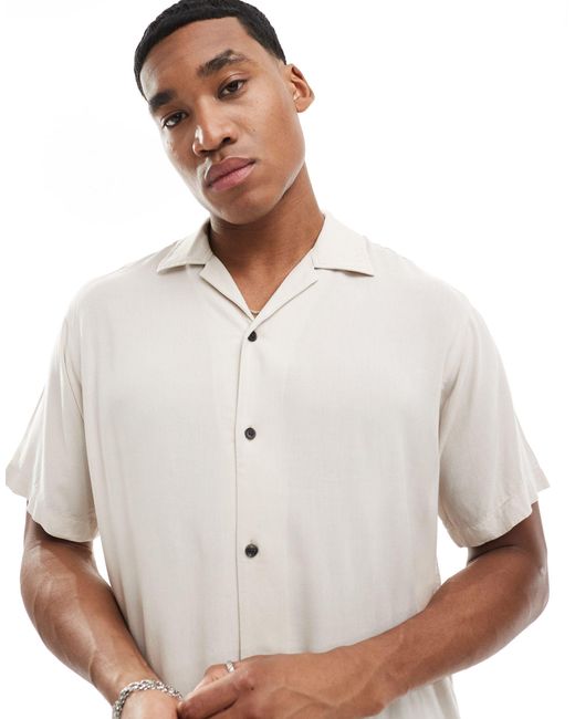 Chemise avec col à revers - beige Jack & Jones pour homme en coloris White